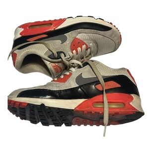 Nike Air Max 90 Retro OG Infrared 2015 Boys Sneakers Size 7Y White Black Red